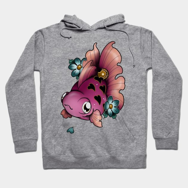 pink fish Hoodie by Ninja banana